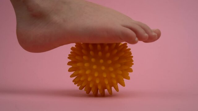 prevention of children's flat feet and valgus of the foot, exercises with massage balls