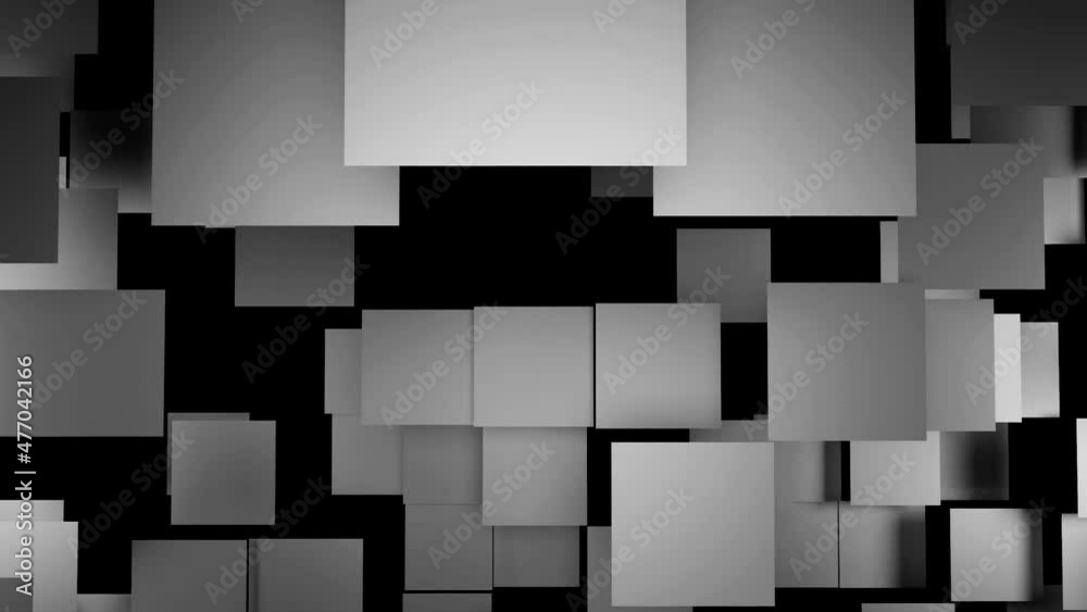 Poster background of many moving squares for transition. design. solid background splits into many squares 