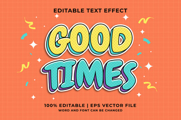 Editable text effect - Good Time Cartoon template style premium vector