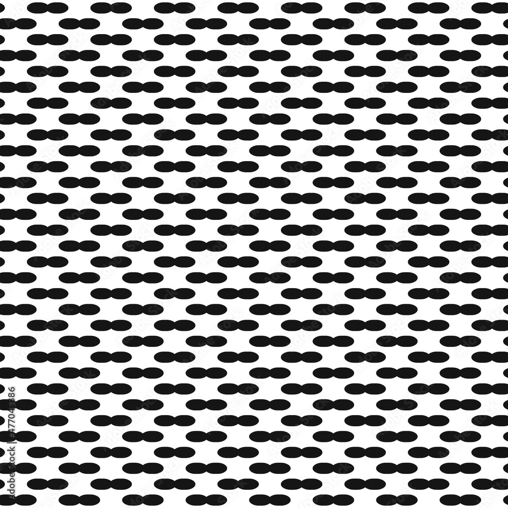 Aufkleber Horizontal black double ovals on a white background. Vector primitive pattern.
