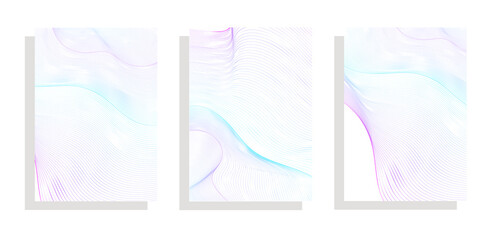 dynamic wavy structure vector background cover set