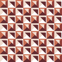 Brown tiles made of squares that are divided into triangles. Chocolate or coffee tile ornament.