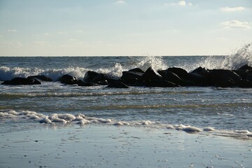 high waves in the sea