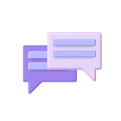 3D Minimal chat air bubble on white background. The concept of social networks and online communication or message delivery. Vector illustration