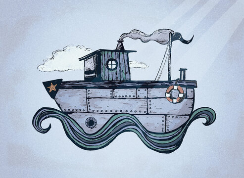 Barco en las nubes, Ship in the clouds
