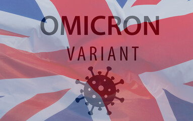 Fototapeta na wymiar england and omicron variant, england flag