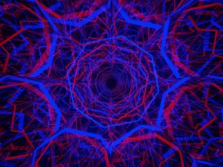 abstract fractal background, blue and red