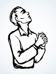 Vector image of the praying person