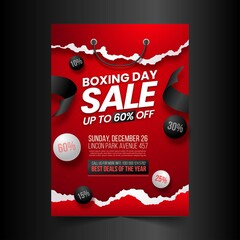realistic boxing day sale vertical poster template abstract design vector illustration