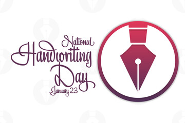 National Handwriting Day. January 23. Holiday concept. Template for background, banner, card, poster with text inscription. Vector EPS10 illustration.