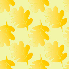 Obraz premium Seamless pattern on a square background - oak leaves - abstraction, surreal. Design element