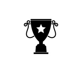 trophy icon vector isolated. trophy in vintage style with star symbol. template logo