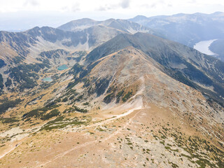 Aerial view of Rila mountain near Musala peak, Bulgaria