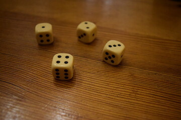 Dice on the table