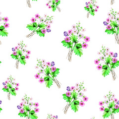 Spring flowers print. Seamless floral pattern. Plant design for fabric, cloth design, covers, manufacturing, wallpapers, print, gift wrap and scrapbooking Free Download Vector