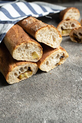 Sourdough bread with different fillings.