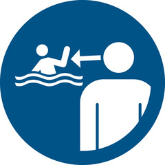 ISO 7010 M054 Keep children under supervision in the aquatic environment - obrazy, fototapety, plakaty