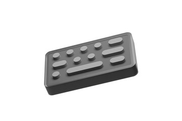 3D Isolated Keyboard Gadget Computer Wireless Illustration on White Background