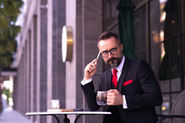 business man thinking of planning his own business event for business success