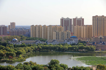 Fototapeta na wymiar Urban architectural scenery in North China in autumn