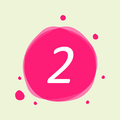 number 2 in abstract fluid pink background vector design.