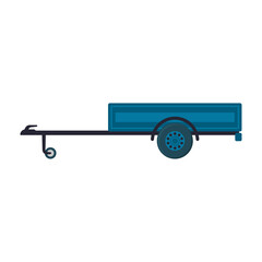 Small cargo car trailer. Colored silhouette. Side view. Vector simple flat graphic illustration. The isolated object on a white background. Isolate.