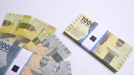 Indonesian Rupiah the official currency of Indonesia. Business and finance concept, Uang 1000...