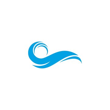 blue waves logo vector icon illustration