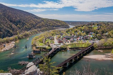 Lower Town From Maryland Heights, Harpers Ferry, West Virginia, USA