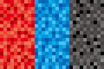 ゲームのようなブロックテクスチャ3色赤青黒
