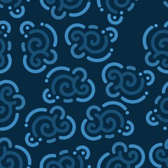 blue aqua abstract seamless pattern creative vintage design background vector illustration