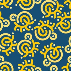 blue aqua yellow abstract seamless pattern creative vintage design background vector illustration