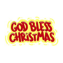 god bless christmas quote text typography design graphic vector illustration