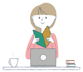 初めてパソコンで副業を行う女性