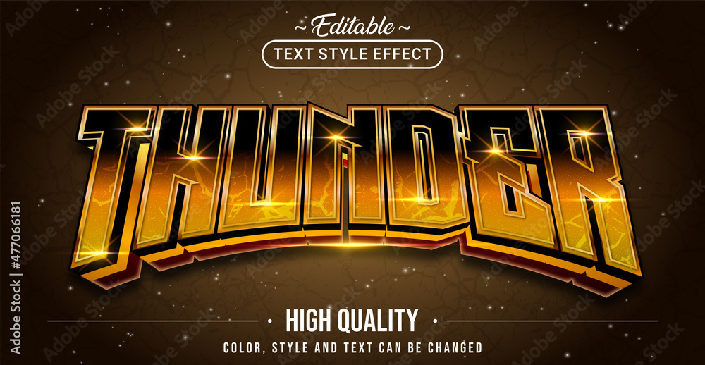 Poster Editable text style effect -Thunder text style theme.