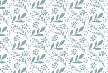 ブルーの草木の白背景の壁紙
