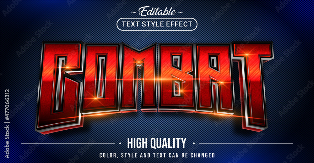 Poster Editable text style effect - Combat text style theme.