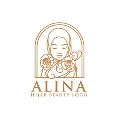 Women Hijab Beauty Vector Logo Template