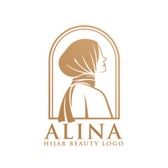 Women Hijab Beauty Vector Logo Template