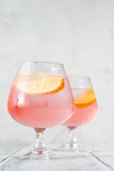 Pink vodka lemonade cocktail