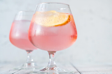 Pink vodka lemonade cocktail