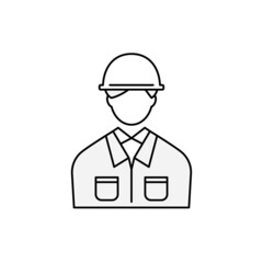 Young male architect, business manager or engineer illustration.