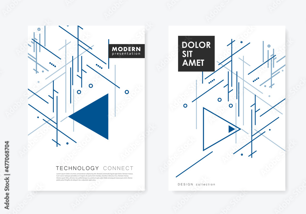 Poster Abstract geometric composition with decorative triangles
