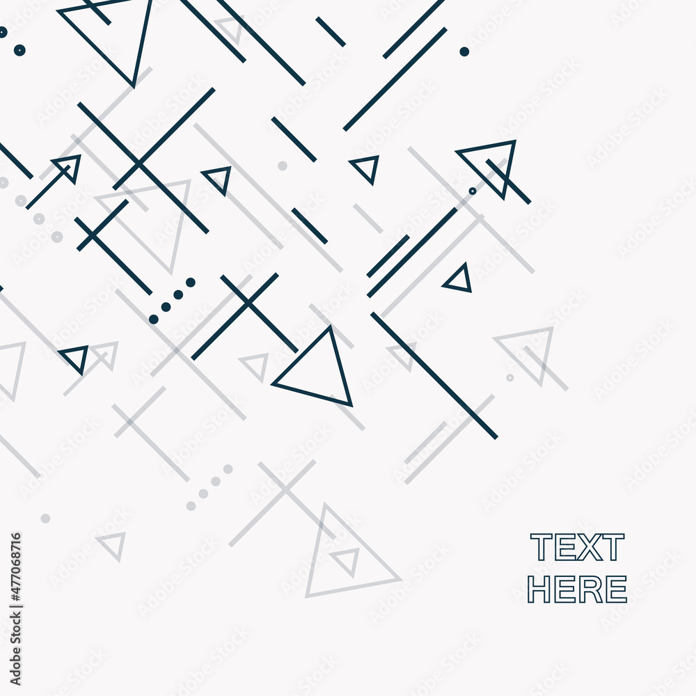 Poster Abstract art modern design. Simple connect geometry shapes with connect dots and lines and triangles. Vector abstract background