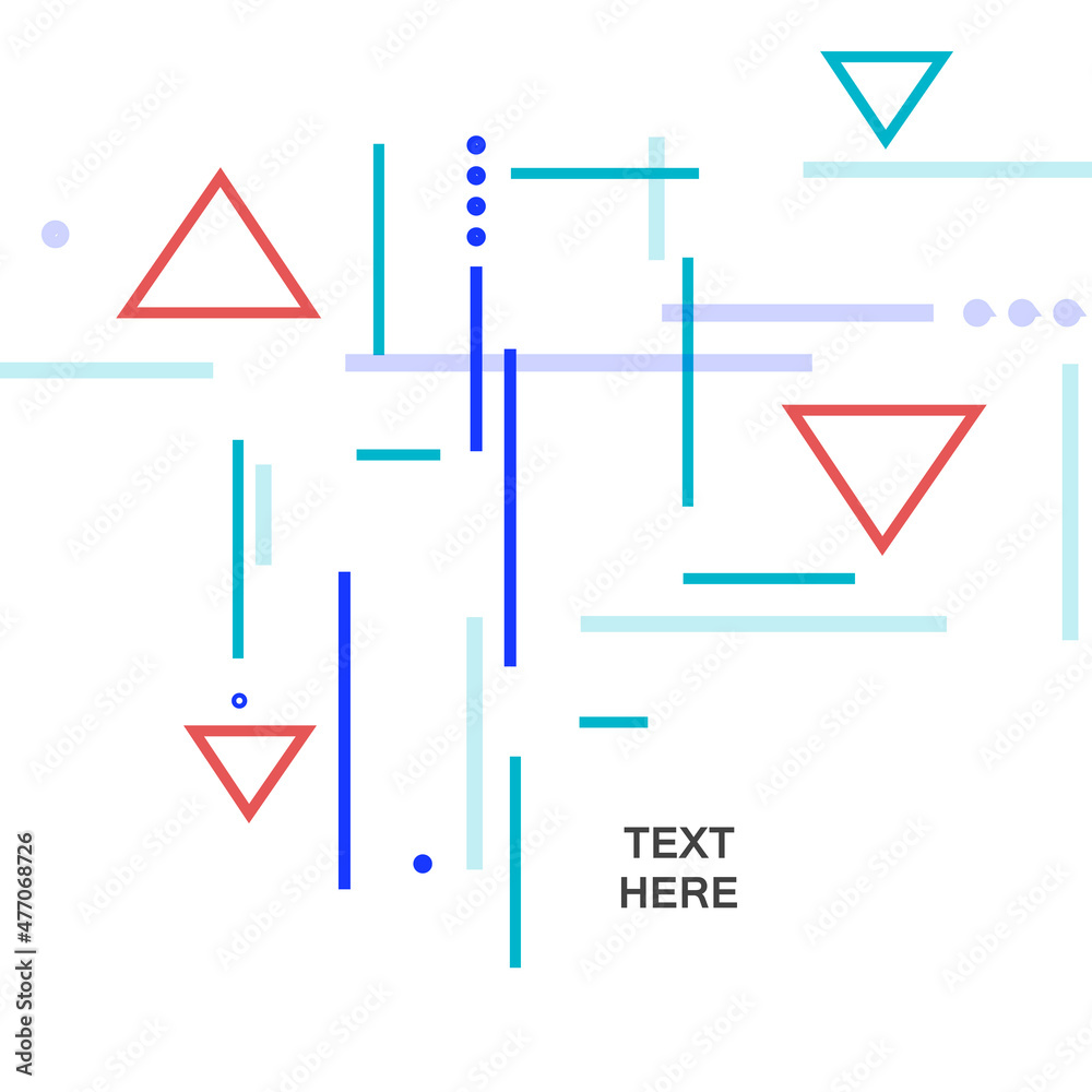 Aufkleber Abstract color lines and triangles on color background Dynamic shapes. Vector simple style design