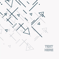Abstract art modern design. Simple connect geometry shapes with connect dots and lines and triangles. Vector abstract background