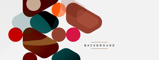 Abstract round geometric shapes and circles background. Trendy techno business template for wallpaper, banner, background or landing
