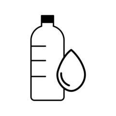Water bottle icon. Drink element. Water drop. Sport concept. Healthy lifestyle. Vector illustration. Stock image. 