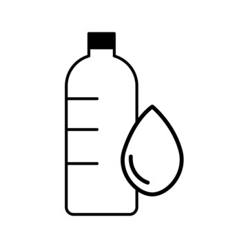 Water bottle icon. Drink element. Water drop. Sport concept. Healthy lifestyle. Vector illustration. Stock image. 