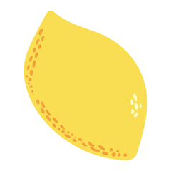 Fresh lemon in doodle style. Hand drawn vector illustration on white background.